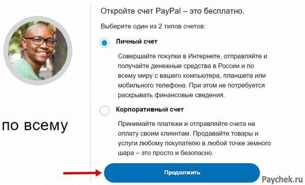 Личный счет в PayPal
