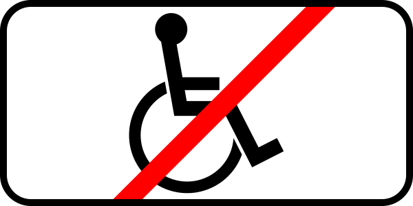 Табличка «Кроме инвалидов»