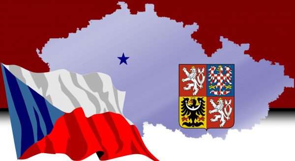 Флаг, герб и контуры Чехии