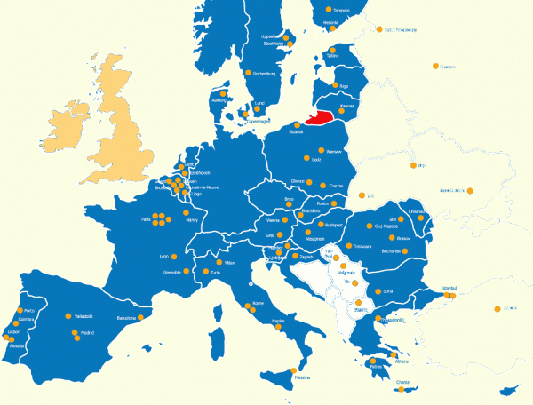 Карта стран Шенгенского соглашения